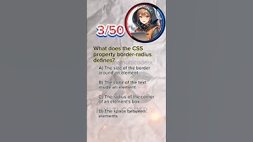 3/50 What does CSS Property border-radius define? #html #css #viral #shorts