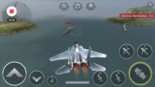 The game play of gunship battle  (Distroy the battle ship) by fighter plane. screenshot 5
