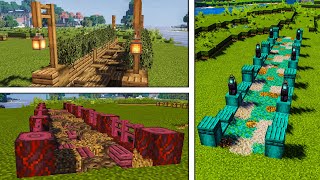 5 PATH DESIGNS for DIFFERENT WOOD TYPES | How to decorate your Minecraft World | Tryggツ