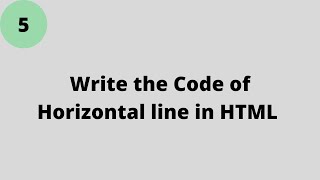 Write the Code of Horizontal line in HTML 5 | Saif Tech |
