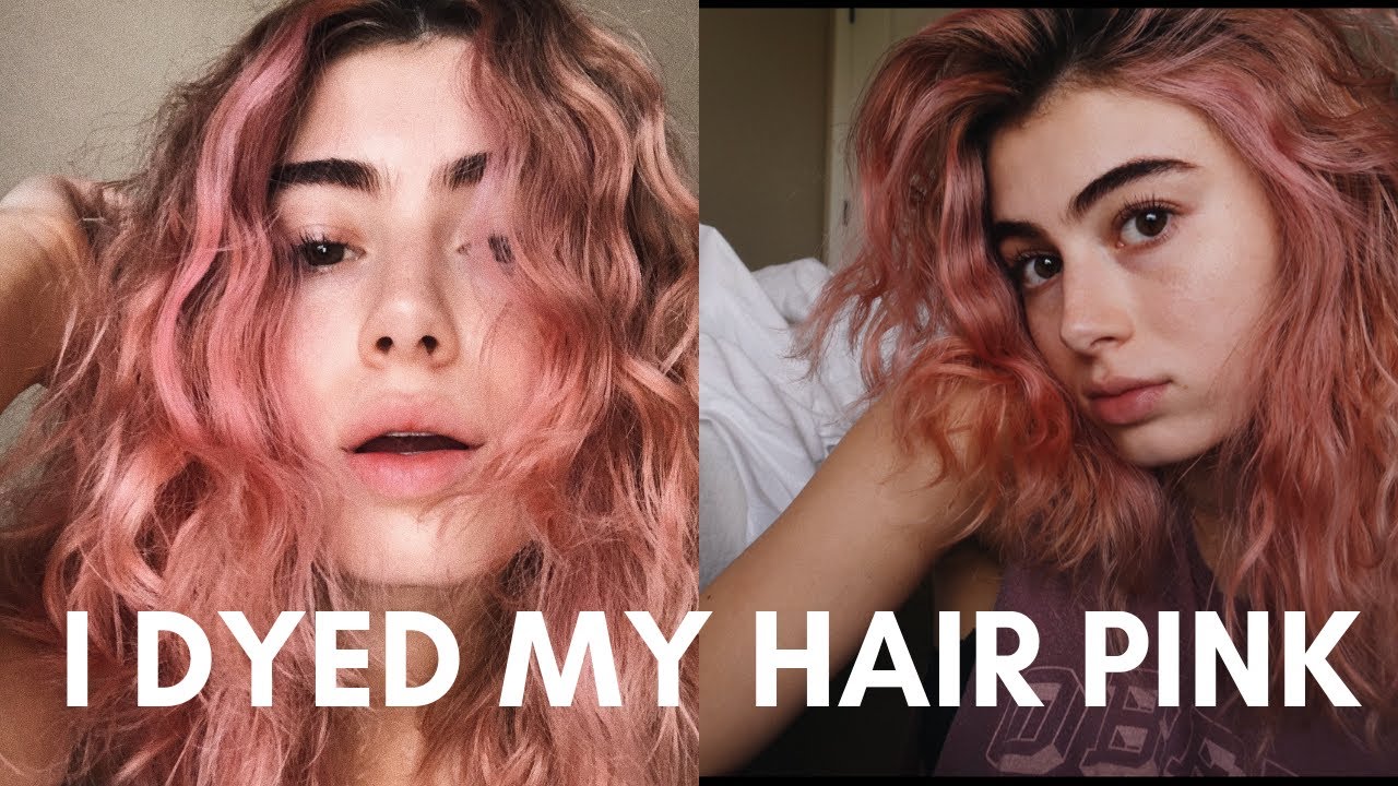 how-to-dye-your-hair-pink-at-home-kristen-ess-rose-gold-tint-youtube