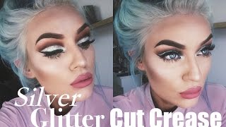 Silver Glitter Cut Crease Makeup Tutorial - Talk Through | Naomi