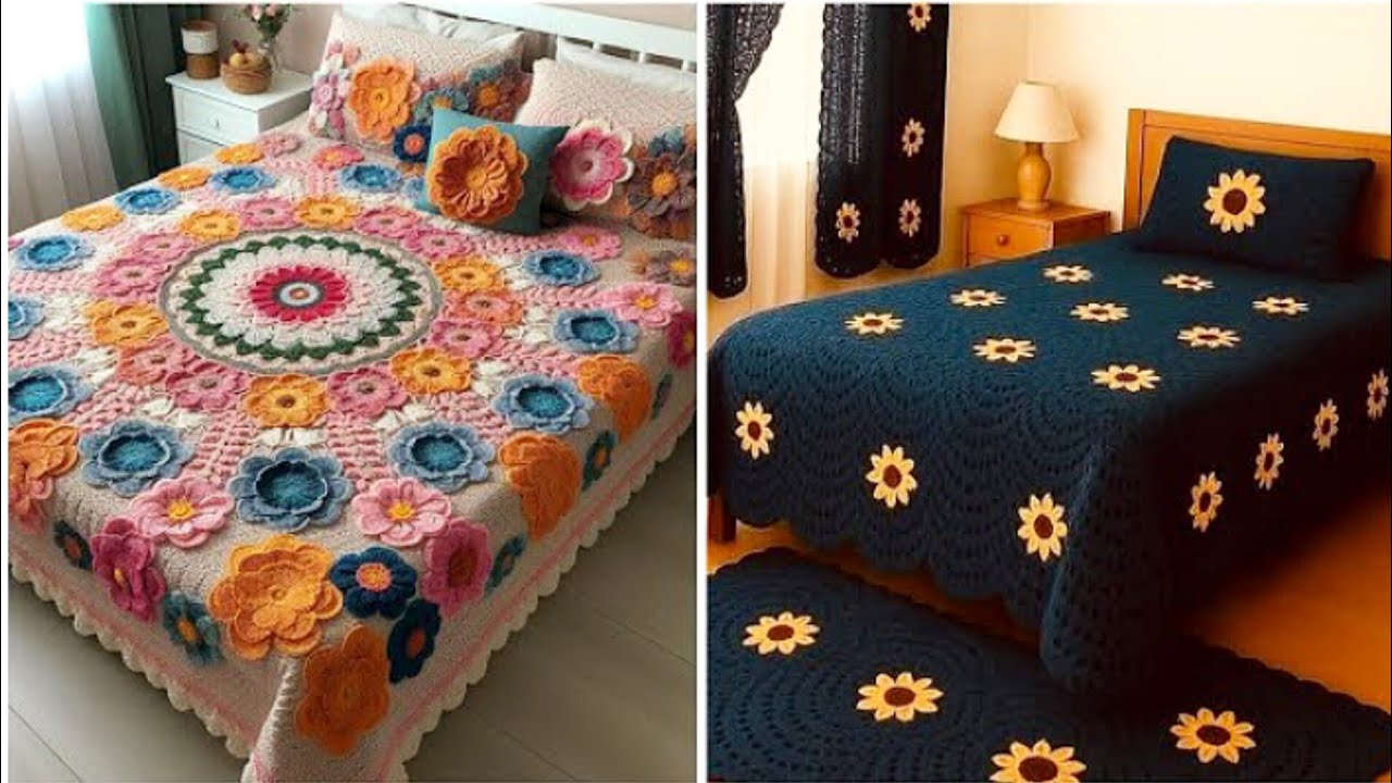 Latest Crochet Bedsheet Design Ideas | Handmade Bedroom Styling Inspiration
