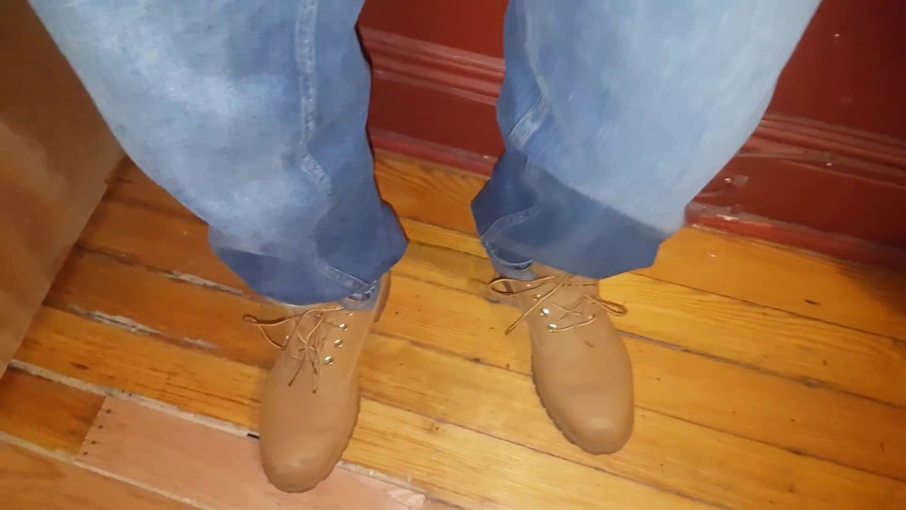 vocal Minimizar juicio Old timberland 6 inch wheat boot on feet (baggy jeans ) - YouTube