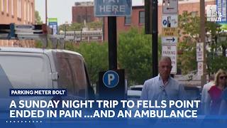 Baltimore sidewalk bolt pierces woman's foot in Fells Point