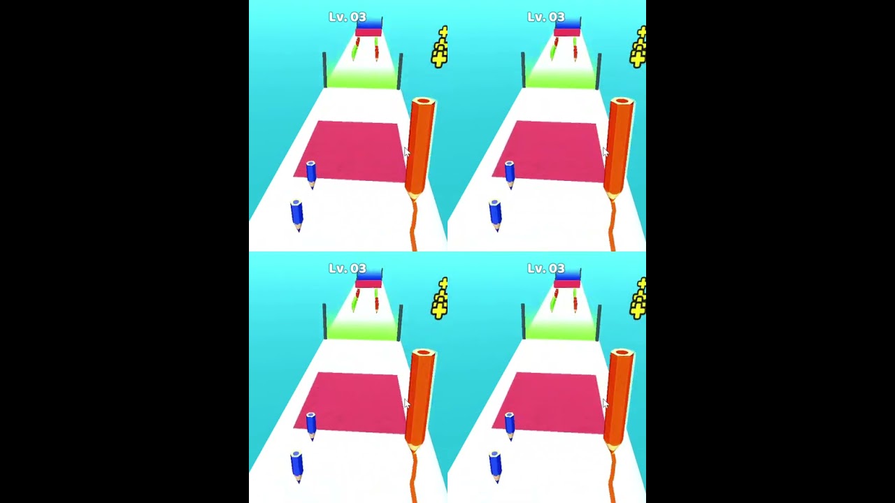 I played Lvl. 3 of Color Pencil run on Poki 