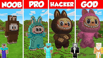 Labubu Build Battle Challenge - Noob vs Pro vs Hacker vs God - Minecraft Animation