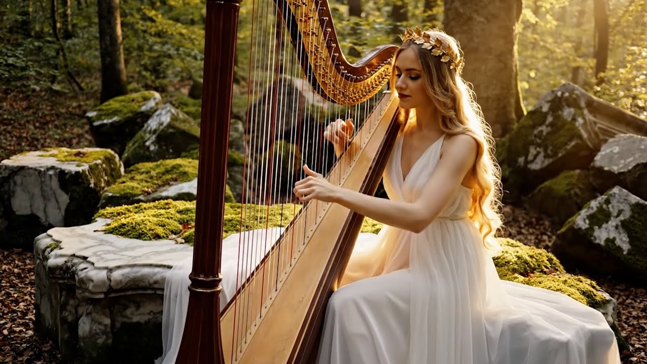 Forest GODDESS Harp Music 🌿 Mythical Ambience for Deep Relaxation, Sleep & Stress Relief