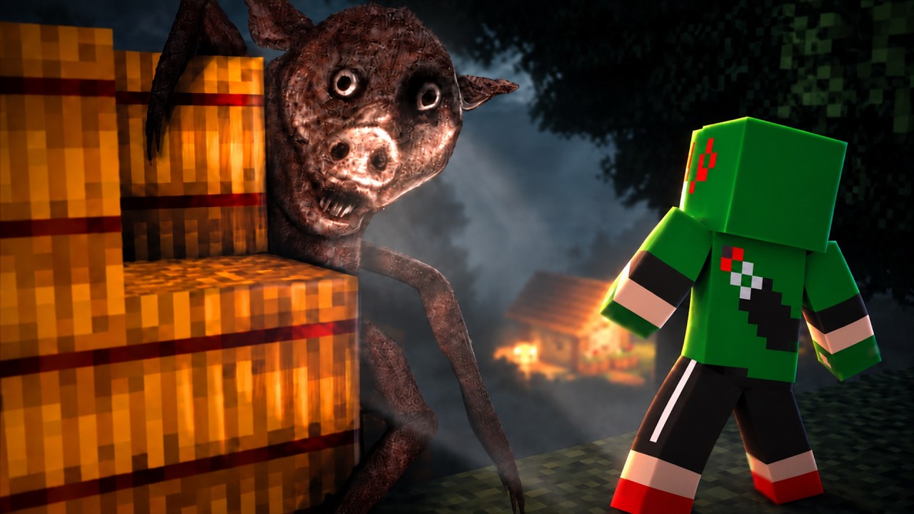 SOBREVIVENDO 10 DIAS COM PORCO IMPOSTOR NO MINECRAFT!! (Assustador)