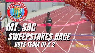 2025 XC - Mt SAC Cross Country Invite - Boys Team Sweeps (D1, 2)