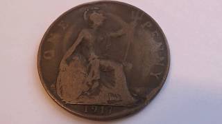 A 1917 Big Georgivs V One Penny Coin