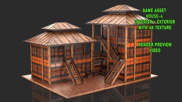 Medieval Japanese House 4 - 3d Game Asset House - Realistic 3d Rendering