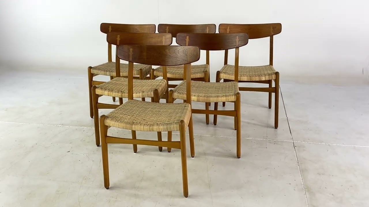 Hans Wegner for Carl Hansen and Son Mid Century Teak CH23 Dining Chairs - Set of 6