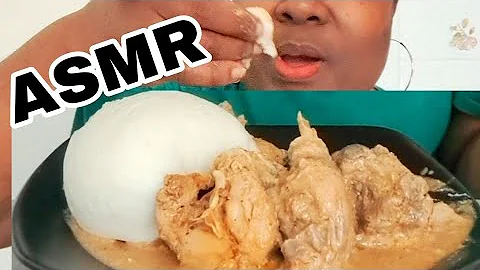 ASMR MUKBANG POUNDED YAM WITH EGUSI PEPPER SOUP/NIGERIAN FOOD/NO DRINKING WATER/SPEED EATING