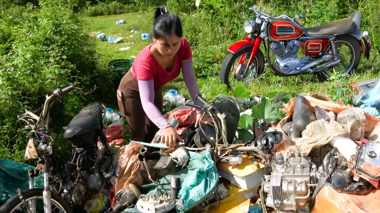Shocking Transformation: Mechanical Girl Repair and Brings Broken Motorcycle Back to Life