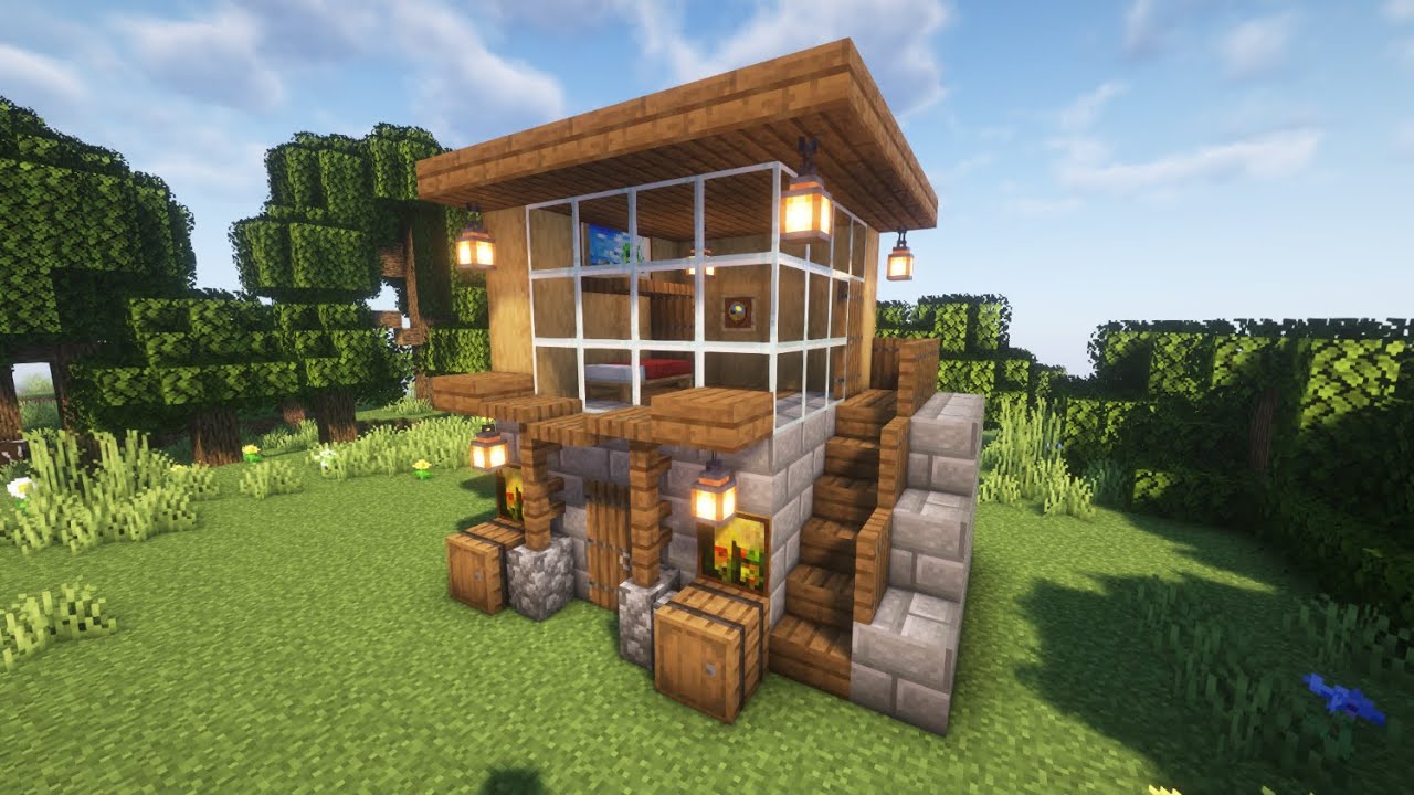 Minecraft Starter House Tutorial #minecraft - YouTube