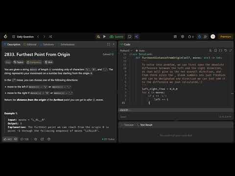 [ LeetCode 2833 ] Furthest Point From Origin
