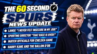 THE 60 SECOND SPURS NEWS UPDATE: Johan Lange "I Never Felt Insecure in My Job!" Officials, Kane