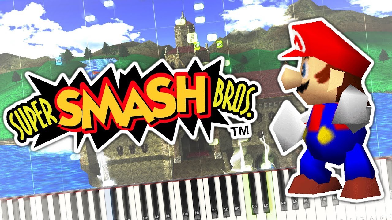 Super Smash Bros. Peach's Castle Theme Piano Tutorial Synthesia YouTube