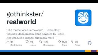 GitHub - gothinkster/realworld: "The mother of all demo apps" — Exemplary fullstack Medium.com cl... screenshot 5