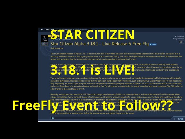 Star Citizen Alpha 3.18.1 Released; Free Fly Event Coming Tomorrow