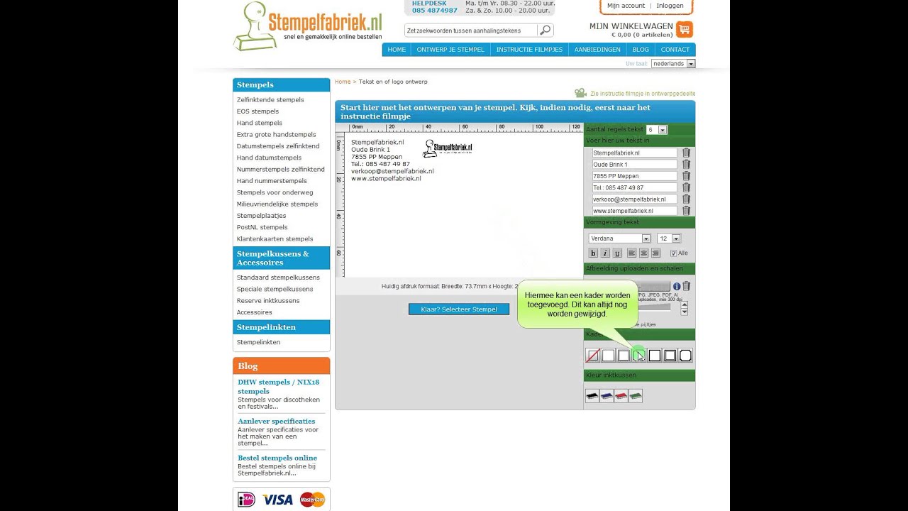 Tekst met logo rechts