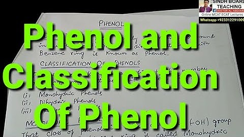Phenol and Classification of Phenol in Urdu/Hindi XII Organic Chemistry