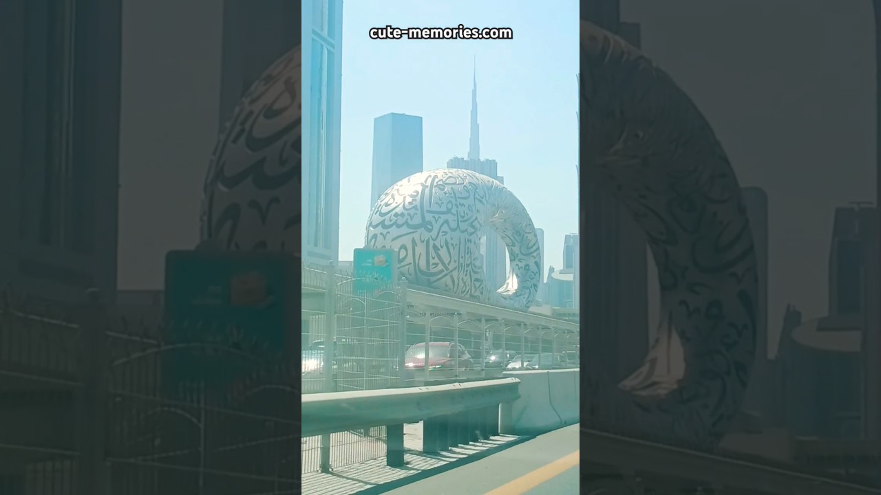 Dubai future museum & Burj Khalifa - View from the Car 🚗 #dubaifuturemuseum