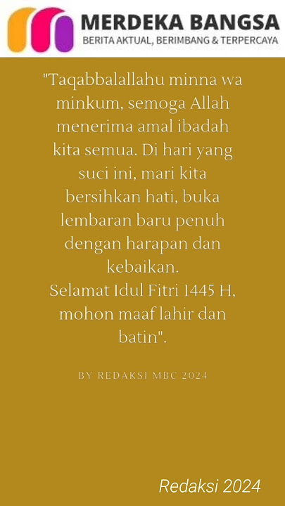 PEMDES TAMBAKREJO, MENGUCAPKAN SELAMAT HARI RAYA IDUL FITRI 2024, MOHON MAAF LAHIR & BATHIN