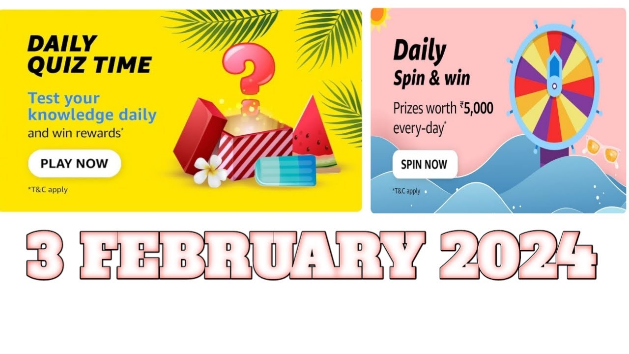 Funzone Amazon All Quiz Answers Today |3 February 2024 | @dailyquiztime 
