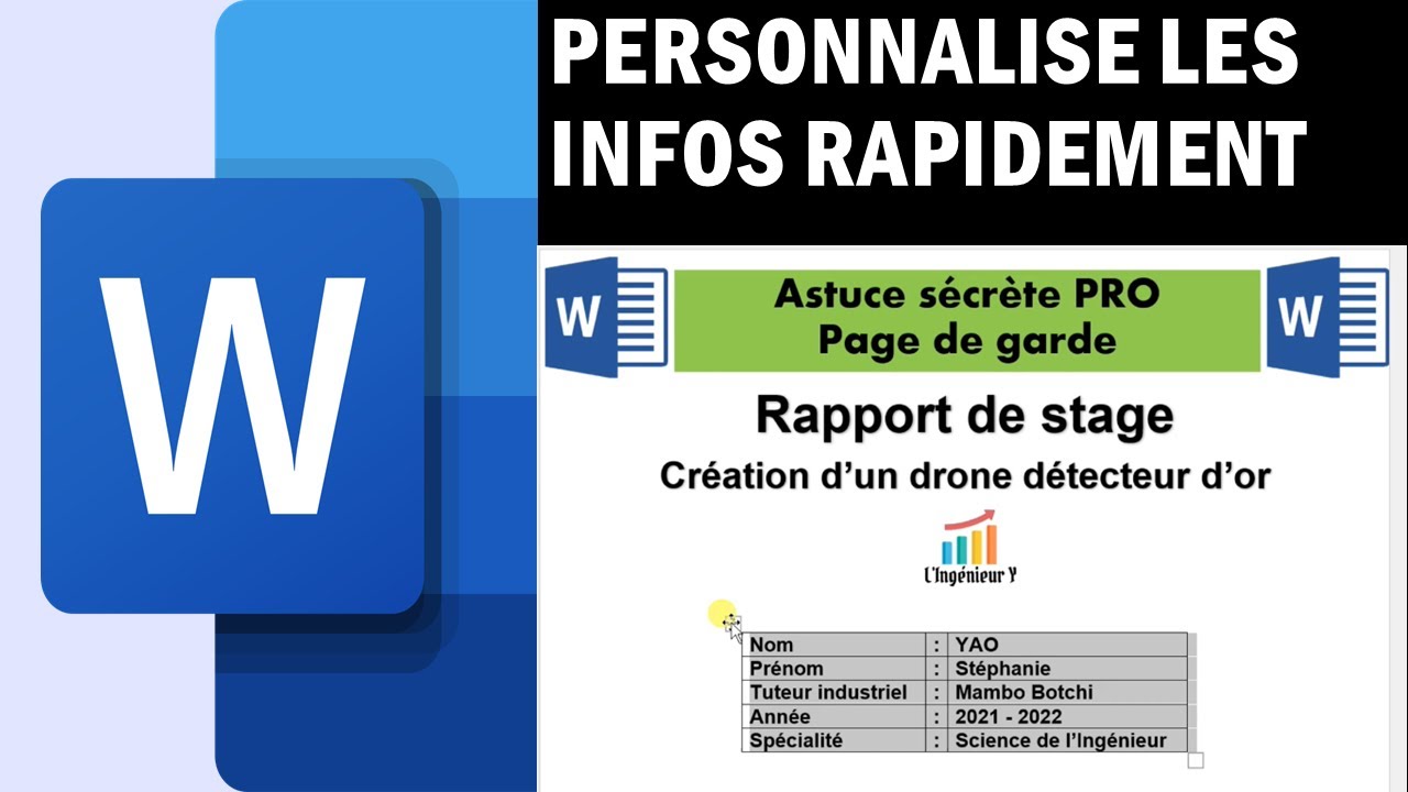 Comment personnaliser les informations d'une page de garde Word