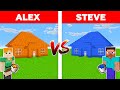 Minecraft - LAVA HOUSE vs WATER HOUSE / Alex vs Steve in Minecraft