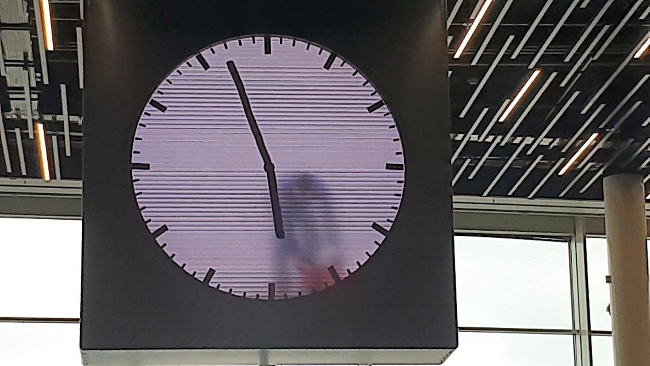 Airport clock at Schiphol Airport (AMS), Amsterdam, The Netherlands