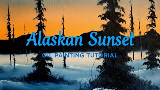 "Alaskan Sunset" Wet on Wet Oil Painting - Step by Step