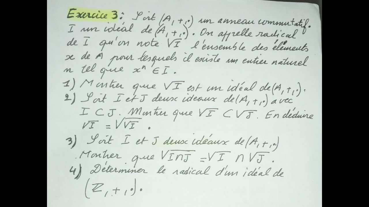 #Anneau #idéal #radical d'un idéal