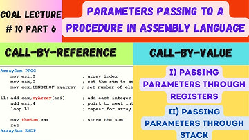 COAL Lecture 10 Part 06 | Parameters Passing to Procedures in Assembly Language | Call by Reference