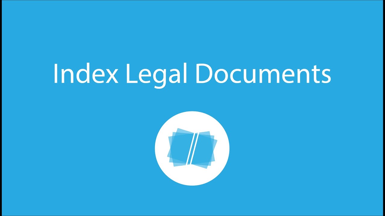 How to create an index for legal documents YouTube
