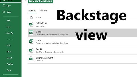 what is the backstage view in excel| what is the component of excel | backstage view in excel