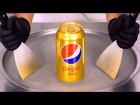 How To Make Pepsi Gold Ice Cream Rolls | Satisfying ASMR