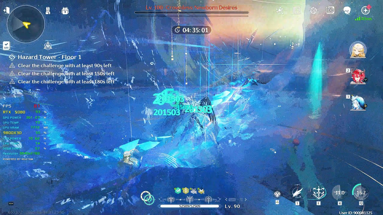 [Wuthering Waves 2.4] | Cartethyia (S3R1) + Ciaccona + Shorekeeper, ToA in 25 seconds