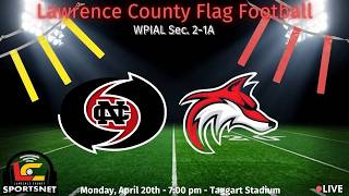 New Castle Red Hurricanes vs. Fox Chapel Foxes - Girls Flag Football - WPIAL Sec. 1 - Apr. 20, 2026
