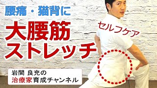 腰痛や猫背のためのセルフケア、大腰筋ストレッチ。股関節の痛みにも。スポーツ、格闘技をする方にも必須のストレッチです。