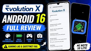 Evolution X 11.4.1 Review 🚀 Android 16 Custom ROM for Mi Note 10 Lite