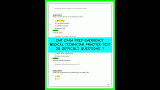 EMT Exam Prep Emergency Medical Technician Practice Test 25 Difficult Questions | 1 Video Updated