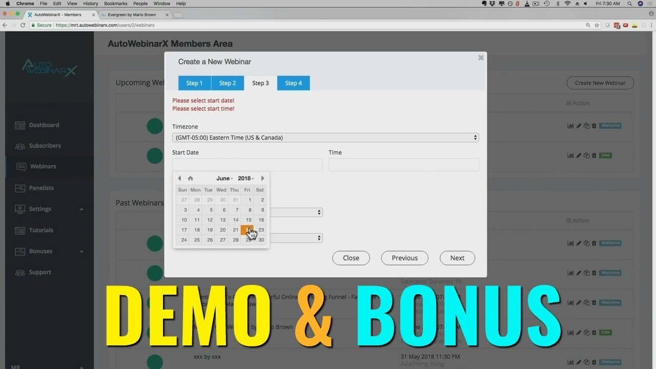 Auto Webinar X Demo Bonus - Any Videos + Facebook + Webinars = Huge Profits