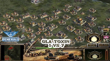 Gla Toxin General - Command Conquer Generals Zero Hour 1 vs 7 HARD Generals