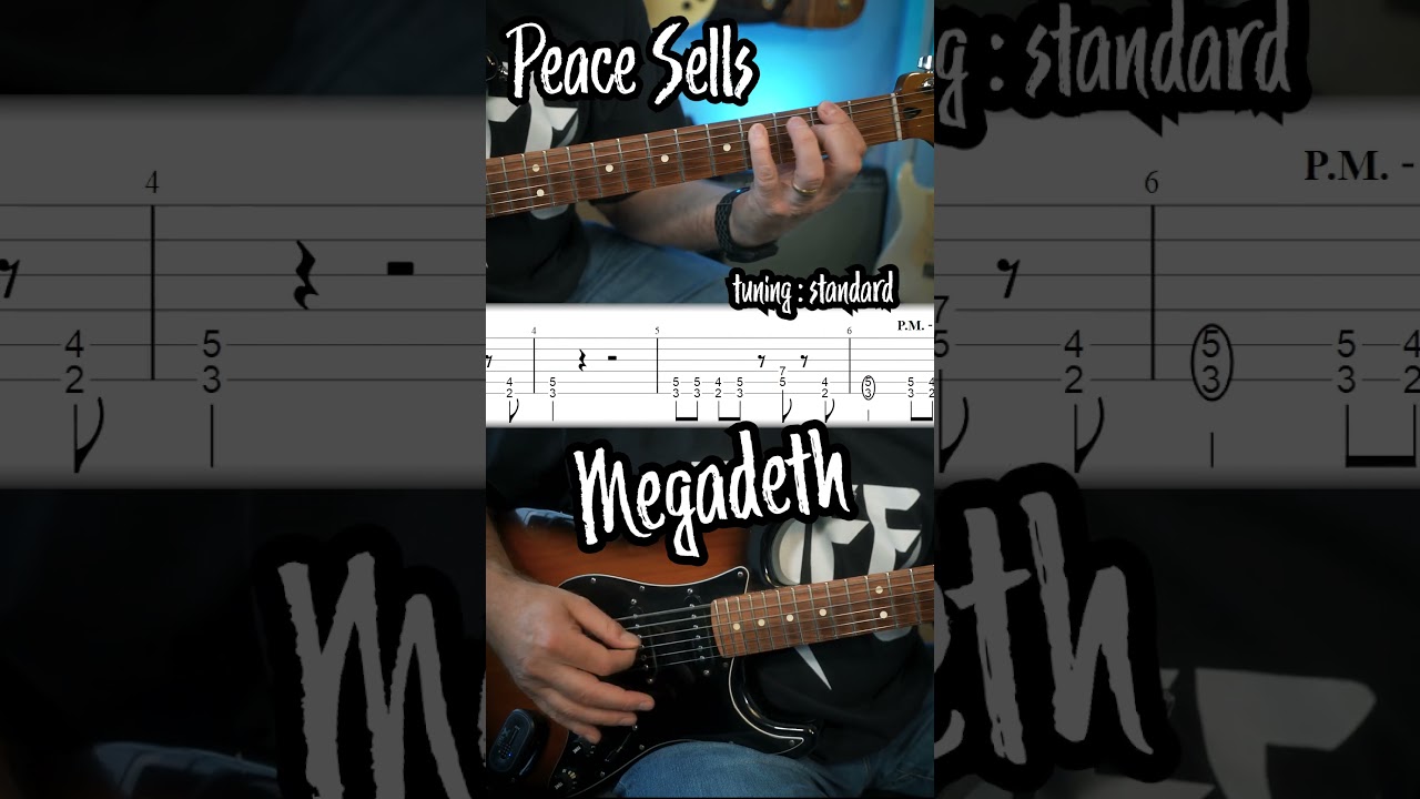 Гитарный рифф из песни Peace Sells группы Megadeth с табулатурой 
