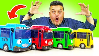 Tayo el pequeño autobús aprende colores. Juegos de autobuses infantiles. Vídeos de juguetes