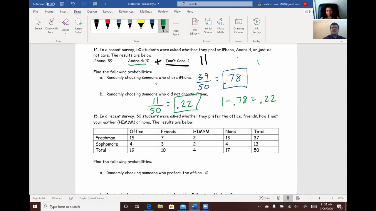 computing probabilities -- example 1 - youtube Images... Probability - YouTube