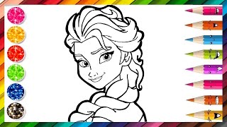 Dessiner Facilement La Reine Des Neiges Elsa Frozen Apprendre les couleurs - Coloriage Magique